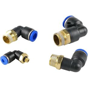 النحاس خرطوم الهواء الهوائية موصل سريع 90 درجة L على شكل الزاوية اليمنى الكوع المقابس PL8-02/10-03 مللي متر 1 قطعة (PL16-03) in Kuwait