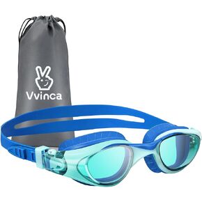نظارات السباحة للأطفال من Vvinca للأعمار من 6 إلى 14 عامًا، نظارات سباحة مضادة للضباب للحماية من الأشعة فوق البنفسجية، نظارات سباحة مضادة للتسرب للأولاد والبنات in Kuwait