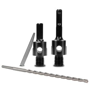 Core Drill Bit Adapter 5/8"-11 Thread with 11.81" Pilot Bit, SDS Plus & Hex Shank Adapters, Centering Guide Pin for Dry Diamond Core Bits, Compatible with Rotary & Hammer Drills (4-Piece Kit) in Kuwait