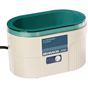 BRANSON ULTRASONICS 100-951-011 Bransonic Model B200 Ultrasonic Cleaner, 15 oz. Tank Capacity, 40 kHz Frequency, 220V, 50/60 Hz, 8-3/4" L x 4-1/2" W x 5" D in Kuwait