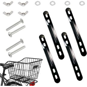 4 قطع من دعامات التثبيت مع مسامير وصواميل لتركيب سلة الدراجة، دعامات تثبيت سلة الدراجة، حامل دعامة تثبيت سلال الدراجة الخلفية لرف الدراجة in Kuwait