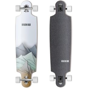 HORIZON BLUE 39inch Urban Longboard Cruiser | North America Hardrock Maple Deck | Anti-Wheelbite&Shock-Absorbing System | Multi-scenarios Cruising Complete in Saudi Arabia