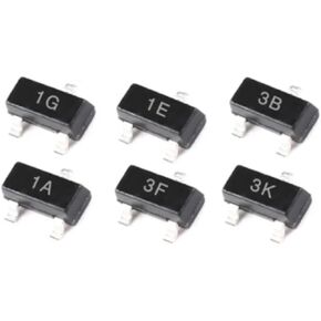 BC847A BC847B BC847C 1E 1F 1G SMD SOT-23 الترانزستور 100 قطعة (BC847B) in Kuwait