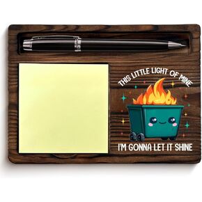 Funny Office Dumpster Fire Sticky Note Holder Dumpster Fire Gifts This Little Light of Mine I'm Gonna Let It Shine Post It Note Dispenser for Office Cubicle Desk Decor in Kuwait