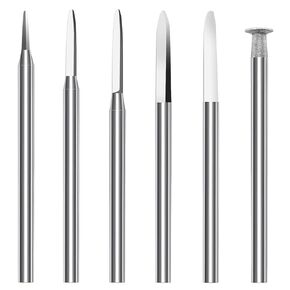 6Pcs 3mm Shank Wood Carving Drill Bits Set - Engraving/Grinding Kit for Dremel Rotary Tool, Fit Wood Crafts, Woodworking & Micro Sculpture in Kuwait