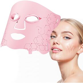 Red Light Therapy Mask with Cooling Gel Pack, 7-Color NIR 850nm LED Face Mask, LED Light Therapy Mask (E106A) with Rechargeable Remote - 180 Mins Use, Red Light Mask Home Travel Gift, Black in Saudi Arabia