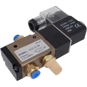 1 قطعة ثلاثي الاتجاه 2-الوضع 3V210-08 مغلق عادة DC12V 24V AC220V صمام الملف اللولبي للهواء الهوائي صمام الملف اللولبي للغاز الذي يتم التحكم فيه إلكترونيًا (بدون تركيبات، 3V210-08NC AC380V) in Kuwait