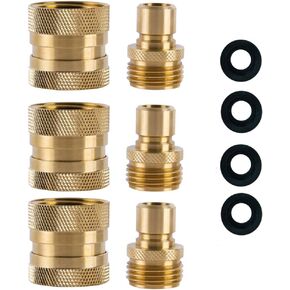 HQMPC Garden خرطوم سريع الاتصال لا PB خرطوم النحاس pb quick connect connect connect recly tertings connectors water hose 3/4 "ght (4sets) in Kuwait