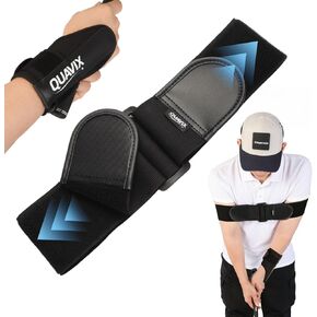 مجموعة مدرب جولف سوينغ - مدرب المعصم وحزام الذراع للمساعدة في تدريب الجولف على ممارسة التأرجح، مساعد تدريب المعصم قابل للتعديل وشريط توصيل الذراع للاعبي الجولف المبتدئين والمتوسطين in Kuwait