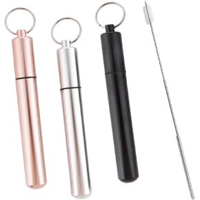 4 Pack 5 Inch Metal Tube, Waterproof Storage Tube, with Cleaning Brush Aluminum Metal Storage Container Storage Tube Holder, Portable Toothpick Holder for Travel Outdoors Portable Fit in Pocket Purse in Kuwait