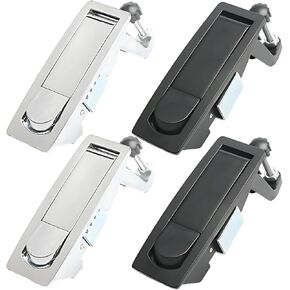 Lock for Gates Fence Compressors Air and Boilers Outdoor, Industrial Heavy Duty, Button Latches Flat Zinc Alloy Black 2 Pcs, Design Adjustable, Includes Pcs 2 Alloy Chrome Zinc Bright in Kuwait