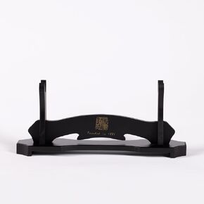 رف عرض حامل سيف خشبي أسود ممتاز - يحمل سيفًا واحدًا - 15.4 × 3.5 × 6.7 بوصة - حامل عرض لهواة الجمع العتيق in Kuwait