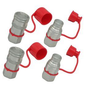 2 قطعة 3/4 "SAE خيط انزلاقي التوجيه مسطح الوجه الهيدروليكي مجموعة قارنات التوصيل السريع المتوافقة مع 325 328 773 863 MC90 MC110 RC100 in Kuwait
