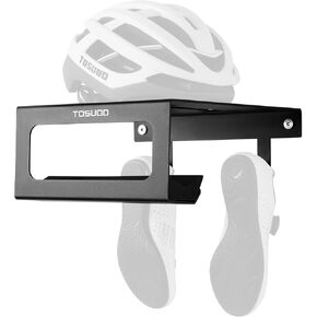 Heavy Duty Bike Wall Mount Rack - 15kg (33lbs) Capacity for Garage & Indoor | with Shelf & Hooks for Helmet, Shoes, Pump | Fits Mountain & Road Bicycles in Kuwait