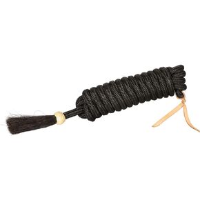 Schneiders Vaquero Braided Nylon Mecate with Horsehair | Color Black | Smooth Hand Braided Nylon | Rawhide Knotted Popper & Synthetic Horsehair Tassel | Beautifully Balanced in Kuwait