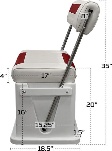 Wise 8WD437-1906 Premium Swingback Cooler/Storage Seat, 62 Quart, White/Crimson Red in Saudi Arabia