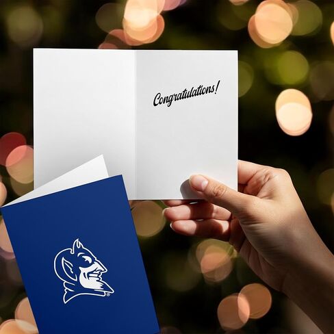 Desert Cactus Duke University 5x7 Inch Greeting Card Blue Devils Single Folded Cardstock with Envelope Party Celebration Officially Licensed (5x7 Card F - Congrats) in Saudi Arabia