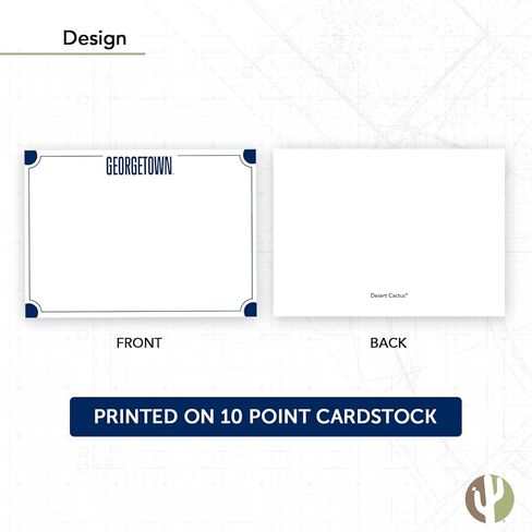 Desert Cactus Georgetown University 10 Pack Notecards Stationery Cardstock Hoyas GU Includes Envelopes Memo Party Thank You (Notecard 4b) in Saudi Arabia