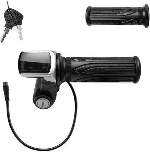 Electric Bike Throttle, Throttle Grip Electric Motor Scooter Speed Controller, 36V 48V Grip Throttle Handle with LED Display Key for Bicycle, Motorcycle, Scooter (with Keys) in Saudi Arabia
