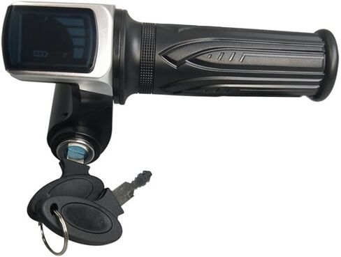 Electric Bike Throttle, Throttle Grip Electric Motor Scooter Speed Controller, 36V 48V Grip Throttle Handle with LED Display Key for Bicycle, Motorcycle, Scooter (with Keys) in Saudi Arabia
