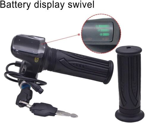 Electric Bike Throttle, Throttle Grip Electric Motor Scooter Speed Controller, 36V 48V Grip Throttle Handle with LED Display Key for Bicycle, Motorcycle, Scooter (with Keys) in Saudi Arabia