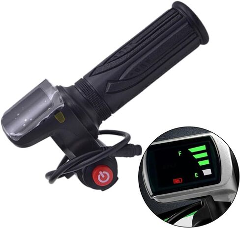 Electric Bike Throttle, Throttle Grip Electric Motor Scooter Speed Controller, 36V 48V Grip Throttle Handle with LED Display Key for Bicycle, Motorcycle, Scooter (with Keys) in Saudi Arabia