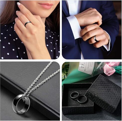 PANTIDE 10Pcs Hematite Magnetic Rings for Women Men Unisex Anxiety Balance Root Chakra Hematite Stone Band Rings Jewelry Accessories 6mm 4mm Width Black Anniversary Birthday Gifts, Mix Sizes in Kuwait