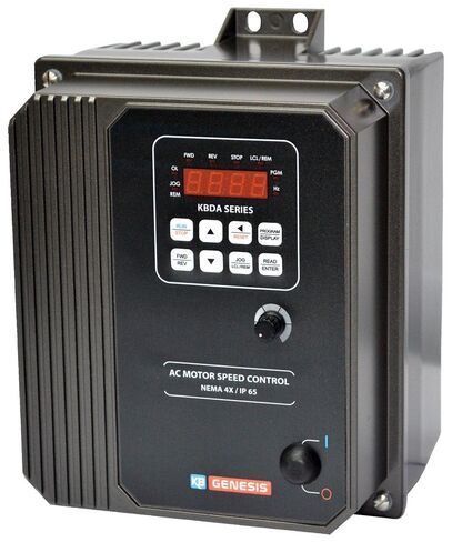 KB Electronics, 9543, KBDA-27D (Gray), 1.5;2HP, 1-Phase, 110-120V;200-240V (Input), Nema 4X Enclosure, Variable Frequency Drives in Kuwait