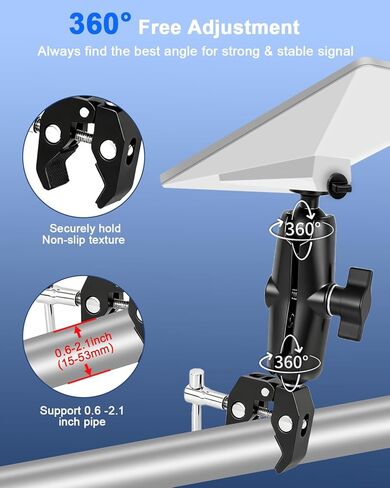 Tripod Adapter for Starlink Mini New Version Pipe Adapter, Aluminum Alloy, with 1/4''-20 & 3/8"-16 Thread, Compatible with 2025 Starlink Mini Pipe Adapter and Flat Mount in Kuwait