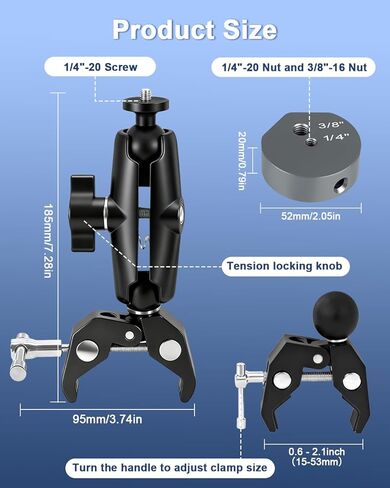 Tripod Adapter for Starlink Mini New Version Pipe Adapter, Aluminum Alloy, with 1/4''-20 & 3/8"-16 Thread, Compatible with 2025 Starlink Mini Pipe Adapter and Flat Mount in Kuwait