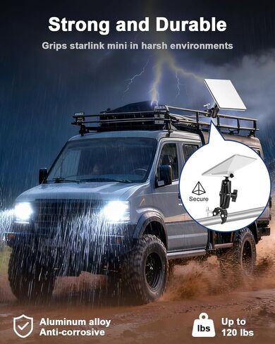 Tripod Adapter for Starlink Mini New Version Pipe Adapter, Aluminum Alloy, with 1/4''-20 & 3/8"-16 Thread, Compatible with 2025 Starlink Mini Pipe Adapter and Flat Mount in Kuwait