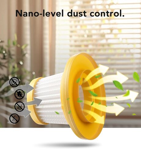 for Svoko Handheld Vacuum Cleaner Filter 3-Pack Compatible with LT-145 Cordless Handheld Vacuum Cleaner Replacement Parts HEPA Filter*2 & High-density stainless steel filter mesh*1 Yellow in Saudi Arabia