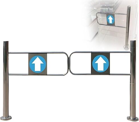 Automatic Swing Gate for Supermarkets, Warehouses Metal Pedestrian Door One-Way Safety Gate(200x97cm) in Saudi Arabia