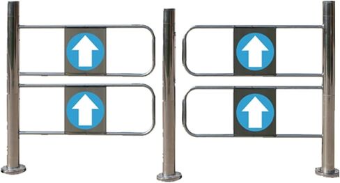 Safety Swing Gate - Metal Half Waist Barrier for Supermarkets One-Way Pedestrian Access Double Door Design(190X99CM) in Saudi Arabia