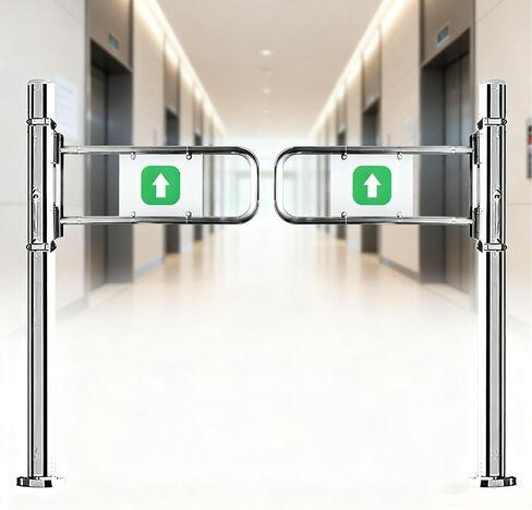 بوابة سوينغ سوبر ماركت باب في اتجاه واحد بوابات أمان متأرجحة محملة بنابض جهاز مدخل وخروج من الفولاذ المقاوم للصدأ (1.7 م) in Kuwait