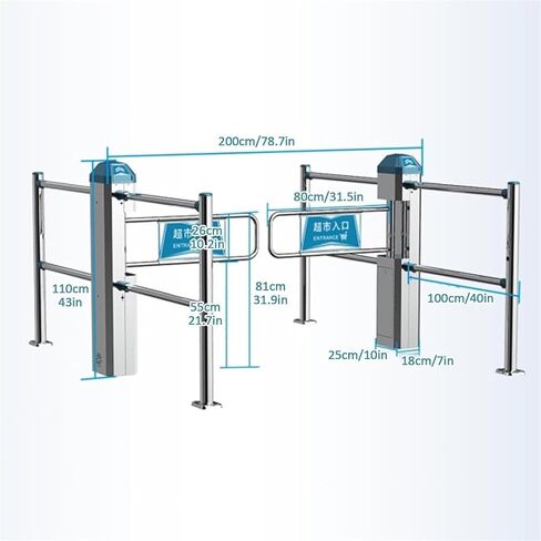 سوبر ماركت مدخل بوابة سوينغ الفولاذ المقاوم للصدأ بوابة المشاة فتح الباب التلقائي لمتجر المكتبة in Kuwait