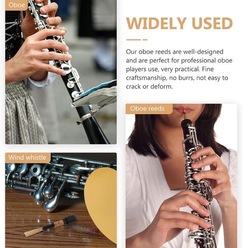 Holibanna 2 قطعة من قصب المزمار الطبيعي مصنوع يدويًا من القصب الاحترافي لملحقات أدوات الرياح المزمار مناسبة للاعبي آلات النفخ الخشبية in Kuwait