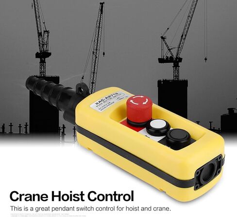 Hoist Crane Chain Push Button Switch Control Good for Hoist Lifting Operations Lifting Pendant Controller with Emergency Stop in Saudi Arabia