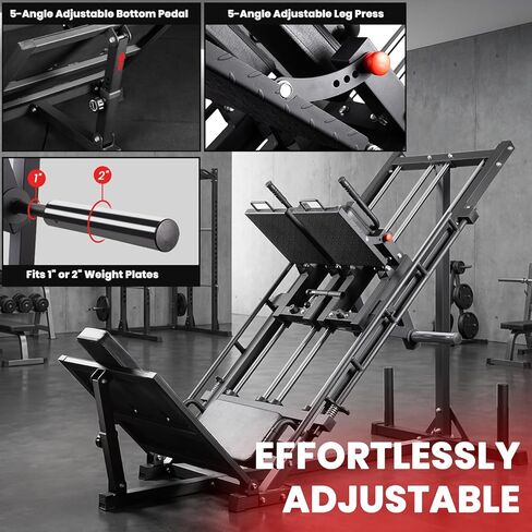 LIONSCOOL Upgraded 3-in-1 Leg Press Hack Squat Machine with Weight Storage, Professional Adjustable Iso-Lateral Trainer with Linear Bearing for Home Gym Lower Body Strength Training in Kuwait