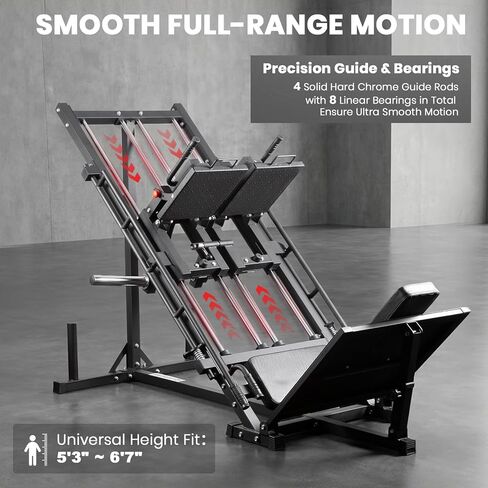 LIONSCOOL Upgraded 3-in-1 Leg Press Hack Squat Machine with Weight Storage, Professional Adjustable Iso-Lateral Trainer with Linear Bearing for Home Gym Lower Body Strength Training in Kuwait