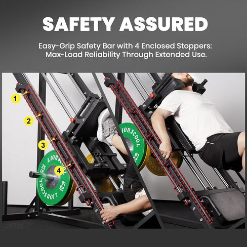 LIONSCOOL Upgraded 3-in-1 Leg Press Hack Squat Machine with Weight Storage, Professional Adjustable Iso-Lateral Trainer with Linear Bearing for Home Gym Lower Body Strength Training in Kuwait