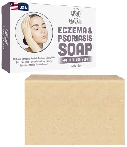 Eczema Soap Bar for Face and Body – All Natural Dermatitis, Psoriasis Treatment for Dry Itchy Flaky Skin Relief – Gentle Detoxifying, Healing, Anti-Itch, Cleansing Skincare Remedy – Eczema Soap Bar in Kuwait