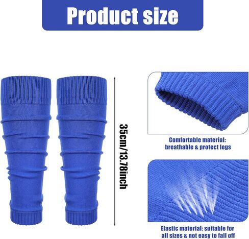 3 Pairs Pre Cut Football Sock Sleeves, 3 Colors Shin Guard Sleeves, Soft Breathable Soccer Sock, Elastic Leg Sleeve for Men Women Soccer Basketball Running Cycling in Saudi Arabia