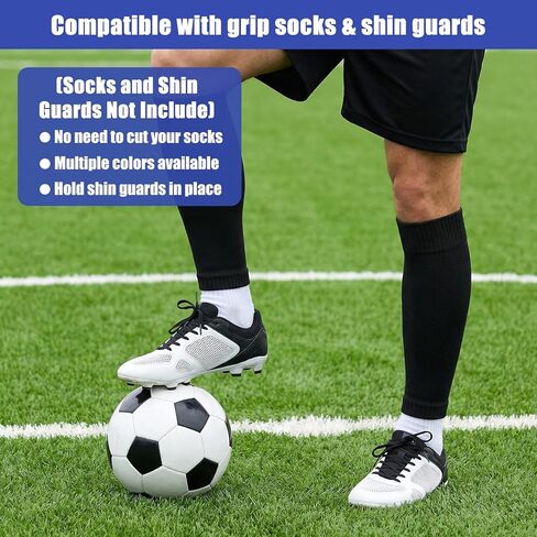 3 Pairs Pre Cut Football Sock Sleeves, 3 Colors Shin Guard Sleeves, Soft Breathable Soccer Sock, Elastic Leg Sleeve for Men Women Soccer Basketball Running Cycling in Saudi Arabia