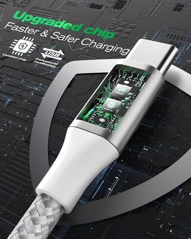 كابل SwaggWood USB C إلى USB C، 5 حزم [3/3/6/6/10FT] كابل شحن سريع USBC بقدرة 60 وات من النايلون المضفر من النوع C لآيفون 17/16/iPad Pro/MacBook Air والمزيد in Kuwait