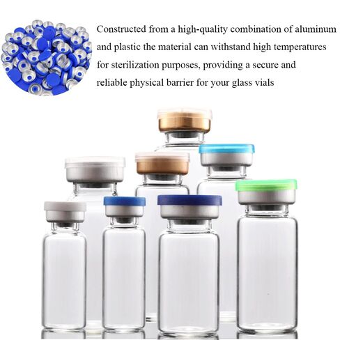 أغطية قلاب زرقاء مقاس 20 مم، 100 قطعة من سدادات قارورة بلاستيكية من الألومنيوم من النوع المسيل للدموع بالكامل، أختام قارورة خالية من اللدغات، أغطية أغطية بلاستيكية من الألومنيوم لقوارير زجاجية، زجاجات مجففة بالتجميد in Kuwait