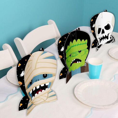 Big Dot of Happiness 3D Halloween Monsters Centerpiece Table Decorations, Freestanding Halloween Party Decor, Skeleton, Dracula, Frankenstein, and Mummy Party Centerpieces - 8 Count in Saudi Arabia