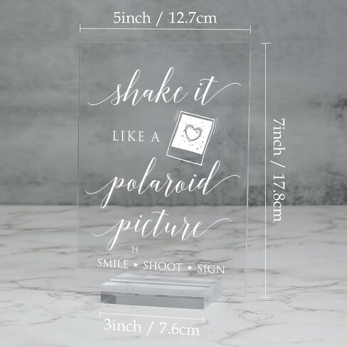 علامة بولارويد من الأكريليك الشفاف مع حوامل، علامة منضدية من الأكريليك الشفاف مقاس 5 × 7 بوصة لحفلات الزفاف وحفلات الزفاف in Kuwait