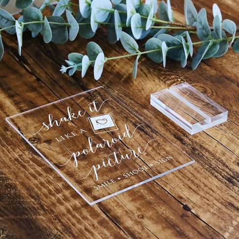 علامة بولارويد من الأكريليك الشفاف مع حوامل، علامة منضدية من الأكريليك الشفاف مقاس 5 × 7 بوصة لحفلات الزفاف وحفلات الزفاف in Kuwait