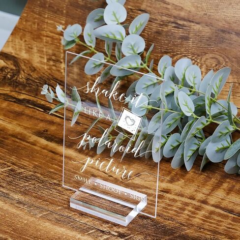 علامة بولارويد من الأكريليك الشفاف مع حوامل، علامة منضدية من الأكريليك الشفاف مقاس 5 × 7 بوصة لحفلات الزفاف وحفلات الزفاف in Kuwait